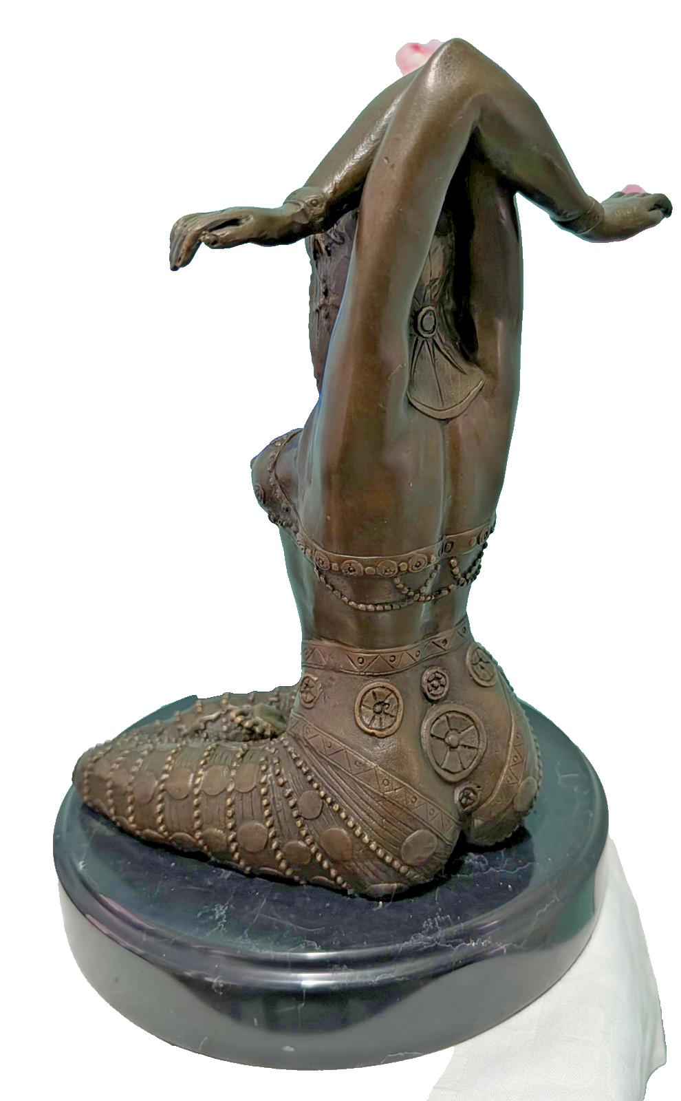 TOP GROSSE DEKORATIVE BRONZE TÄNZERINNEN FIGUR IM ART DECO STIL HINGUCKER