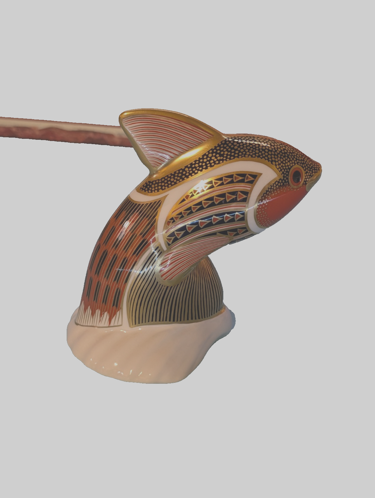 ROYAL CROWN DERBY PORZELLAN FISCH BRIEFBESCHWERER IM FORM EINES FISCHES TOP
