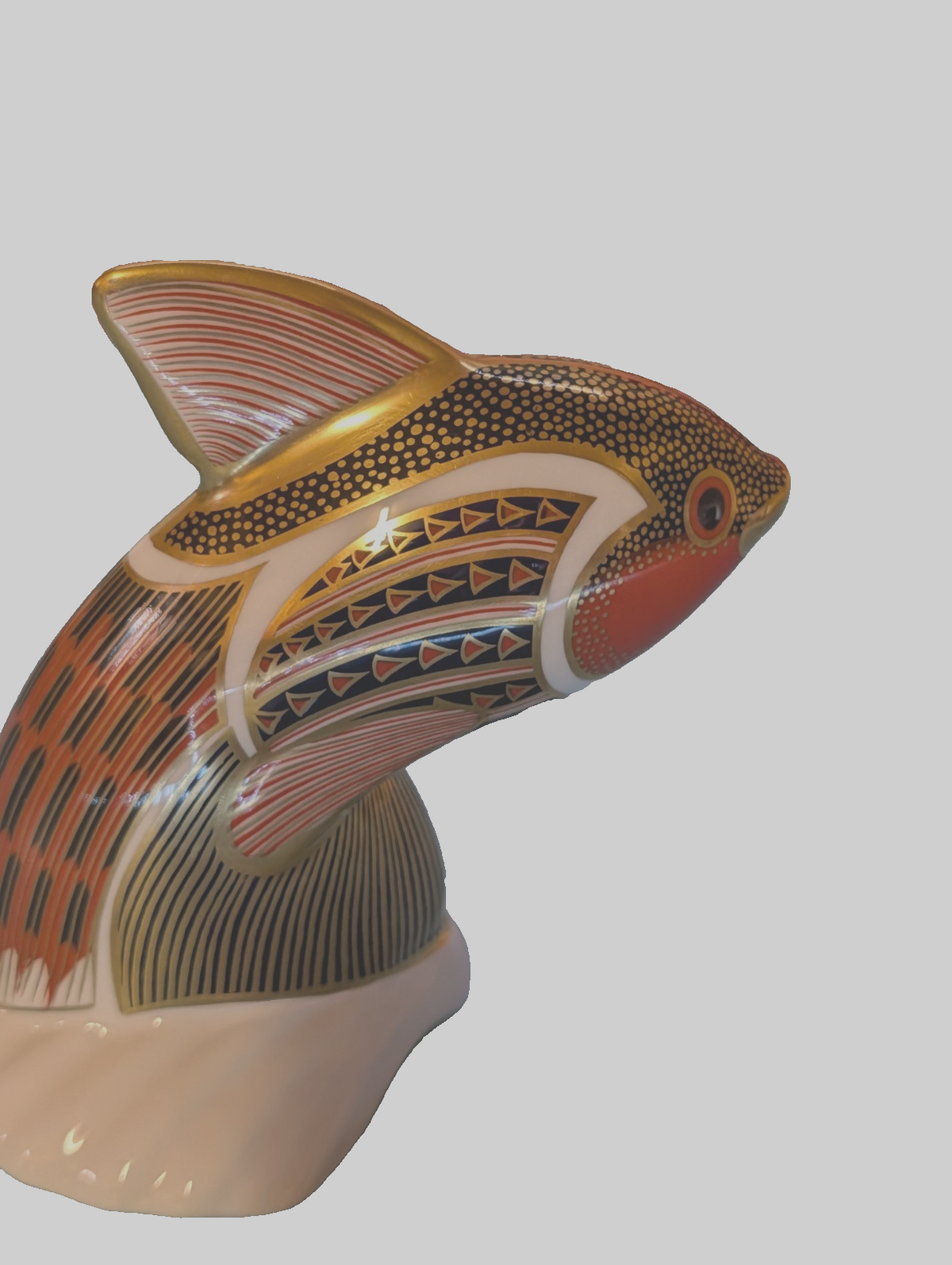 ROYAL CROWN DERBY PORZELLAN FISCH BRIEFBESCHWERER IM FORM EINES FISCHES TOP