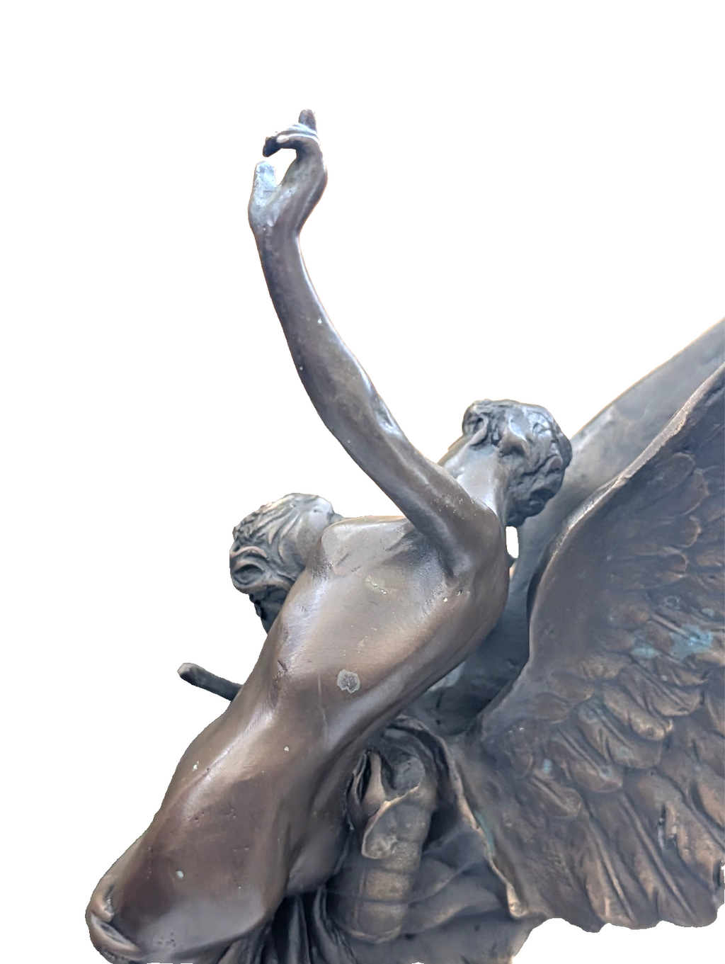 GEFLÜGELTER ENGEL SIEGESGÖTTIN NIKE VICTORIA - BRONZE OPTIK FRANKO FIGUR