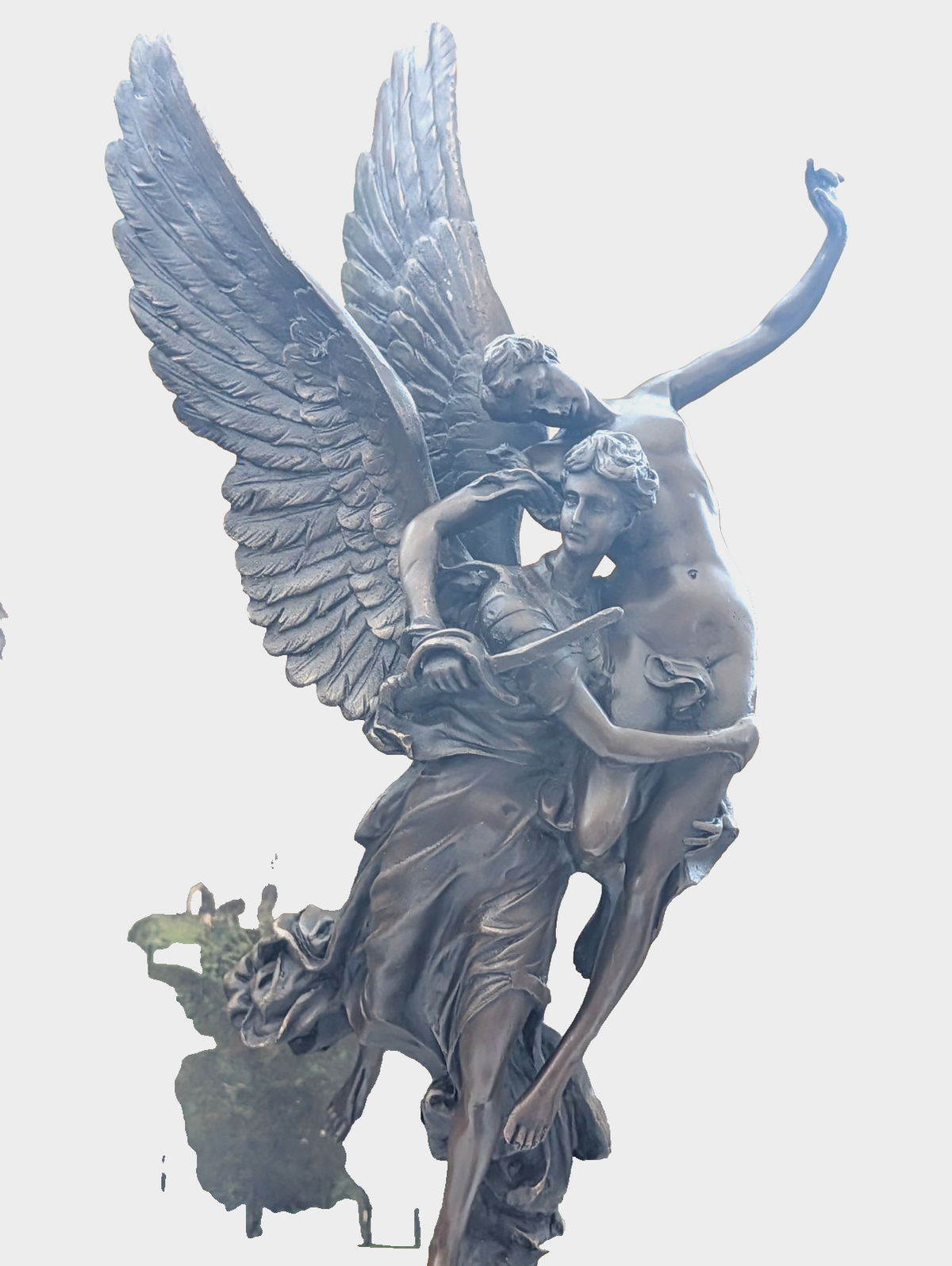 GEFLÜGELTER ENGEL SIEGESGÖTTIN NIKE VICTORIA - BRONZE OPTIK FRANKO FIGUR