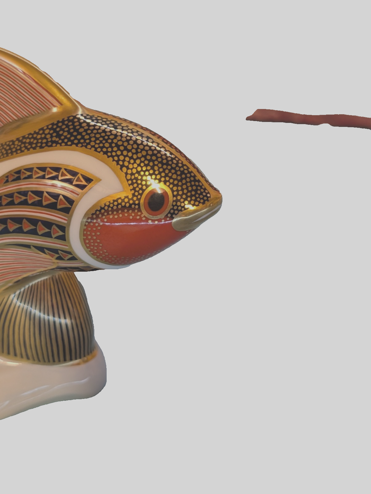 ROYAL CROWN DERBY PORZELLAN FISCH BRIEFBESCHWERER IM FORM EINES FISCHES TOP