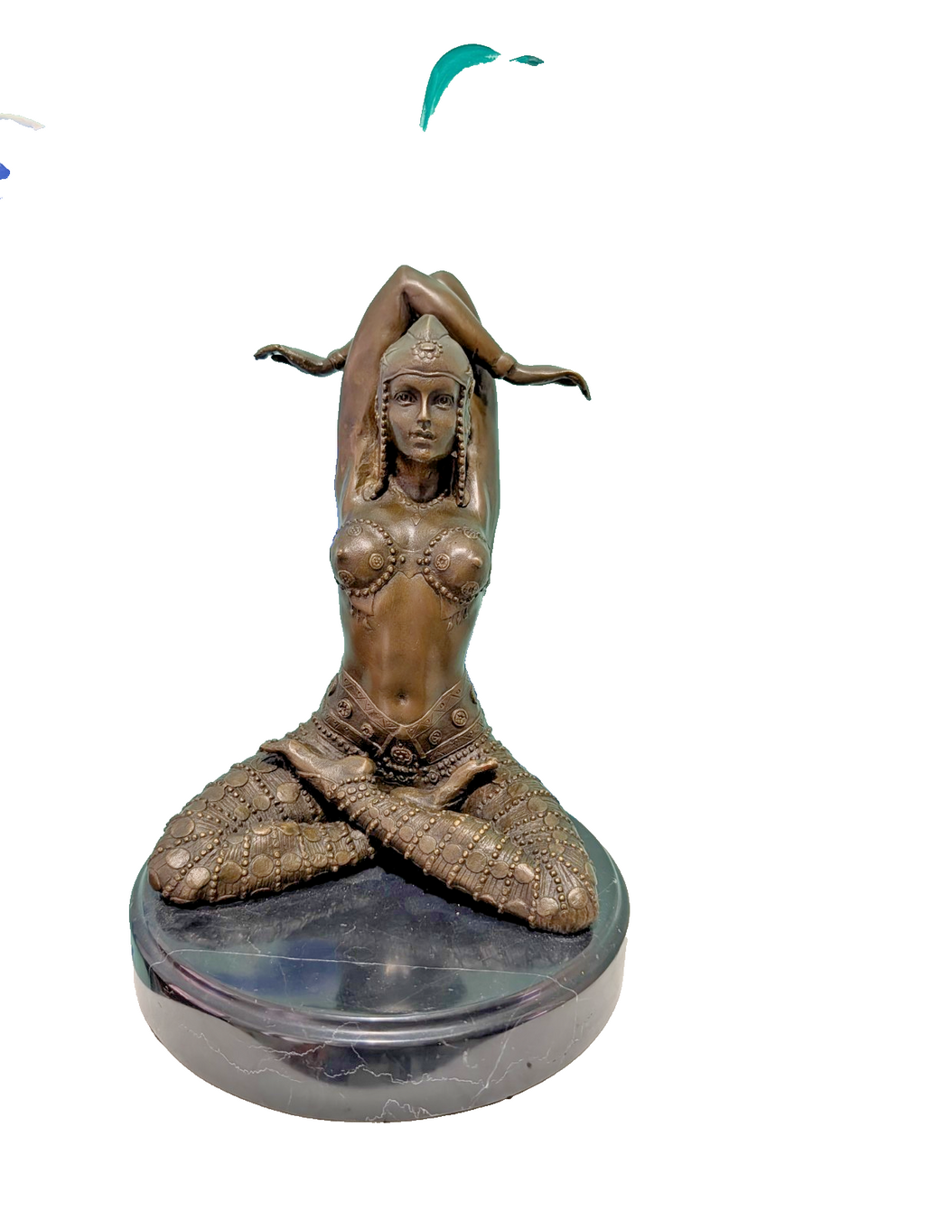 TOP GROSSE DEKORATIVE BRONZE TÄNZERINNEN FIGUR IM ART DECO STIL HINGUCKER