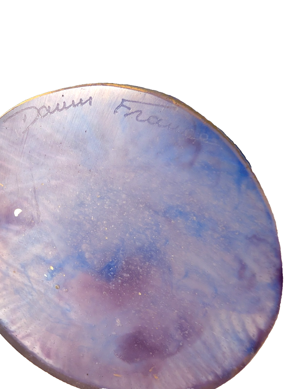 DAUM FRANCE HAHN SKULPTUR  PATE DE VERRE KRISTALL BLAU SIGNIERT