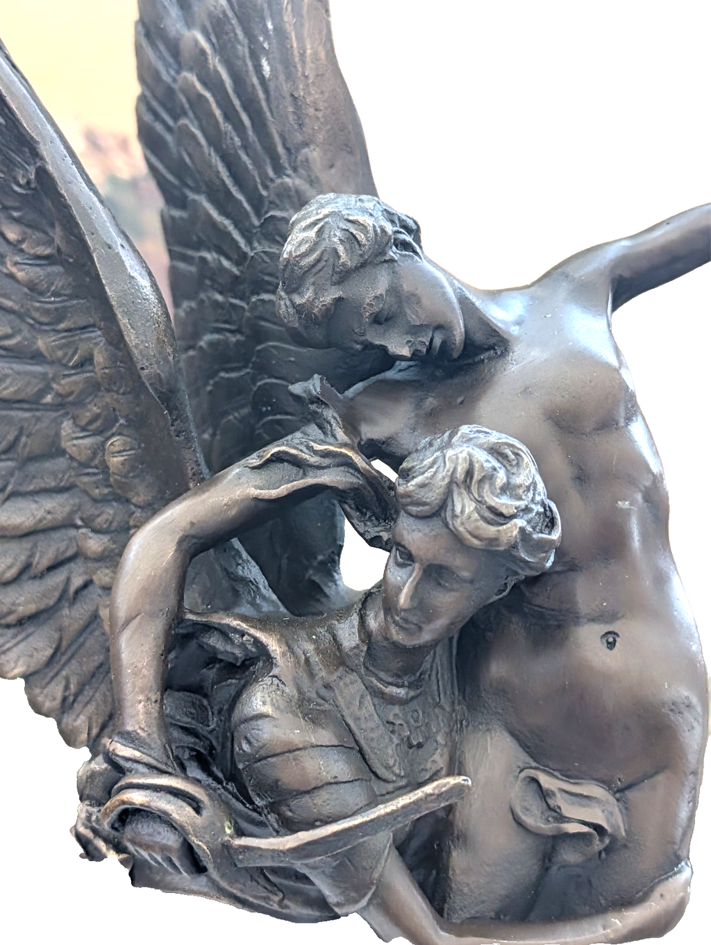 GEFLÜGELTER ENGEL SIEGESGÖTTIN NIKE VICTORIA - BRONZE OPTIK FRANKO FIGUR