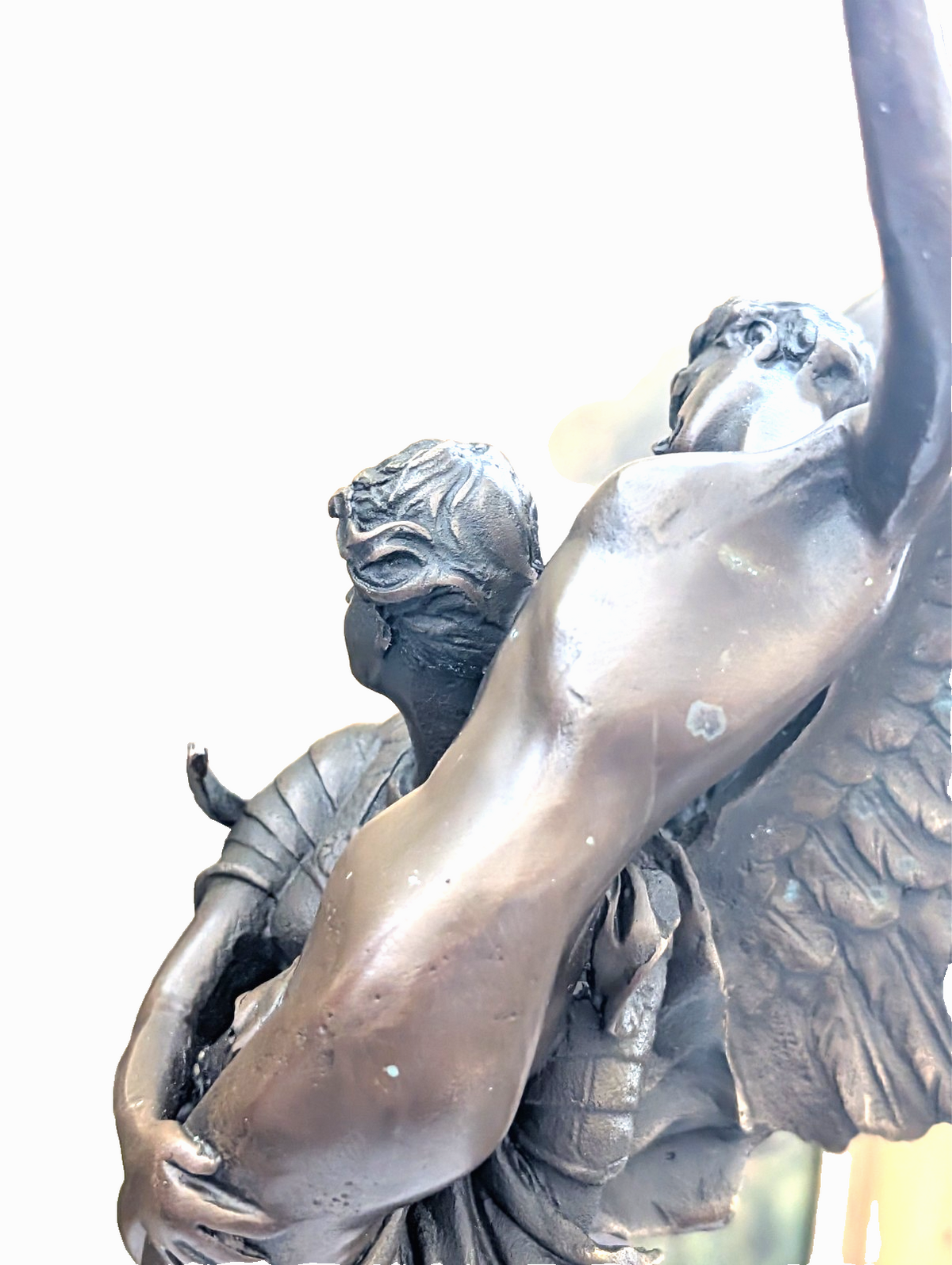 GEFLÜGELTER ENGEL SIEGESGÖTTIN NIKE VICTORIA - BRONZE OPTIK FRANKO FIGUR