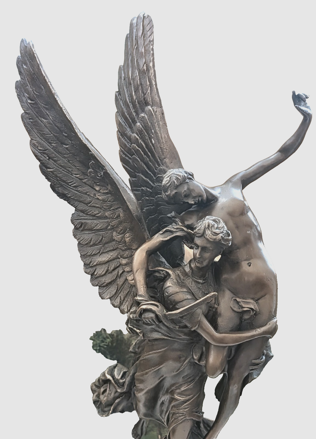 GEFLÜGELTER ENGEL SIEGESGÖTTIN NIKE VICTORIA - BRONZE OPTIK FRANKO FIGUR
