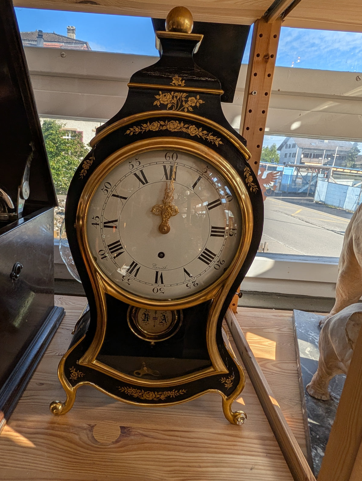 Horloge de table pendule Zenith ancienne, vers 1900 – Fonctionnelle, sonnerie des demi-heures