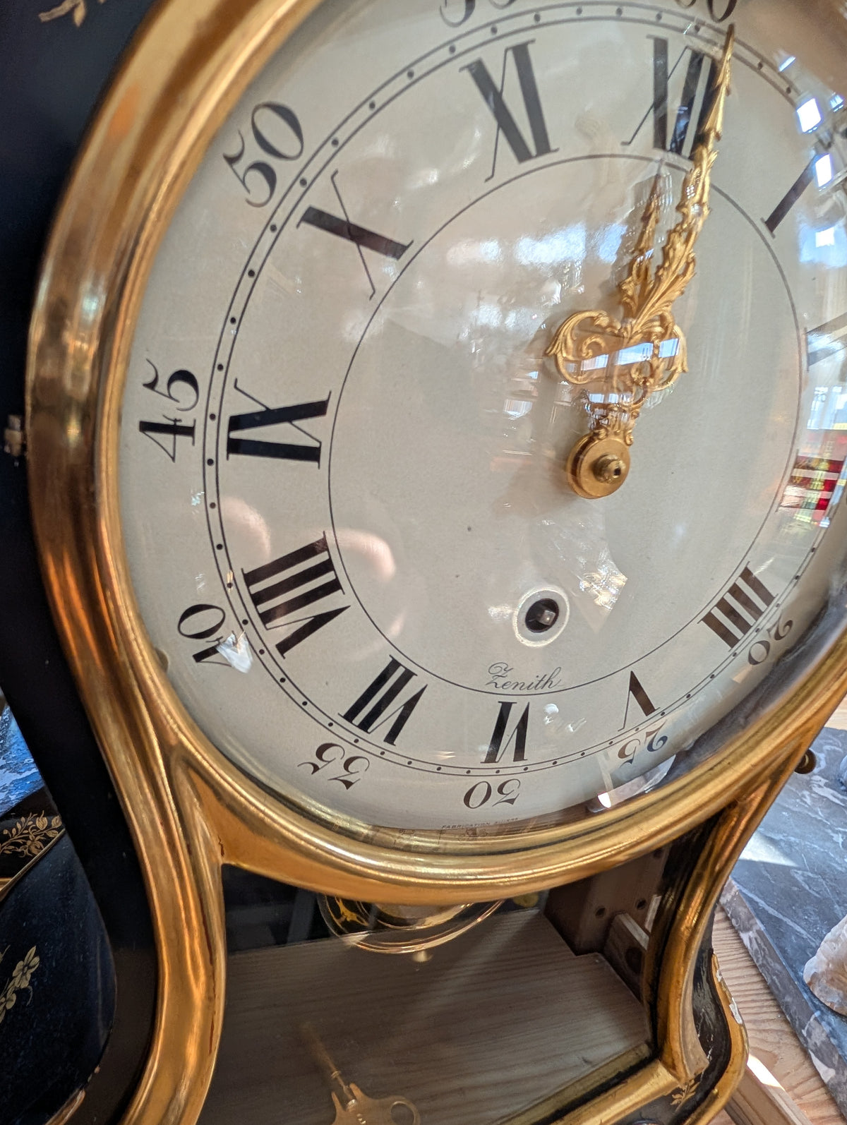 Horloge de table pendule Zenith ancienne, vers 1900 – Fonctionnelle, sonnerie des demi-heures