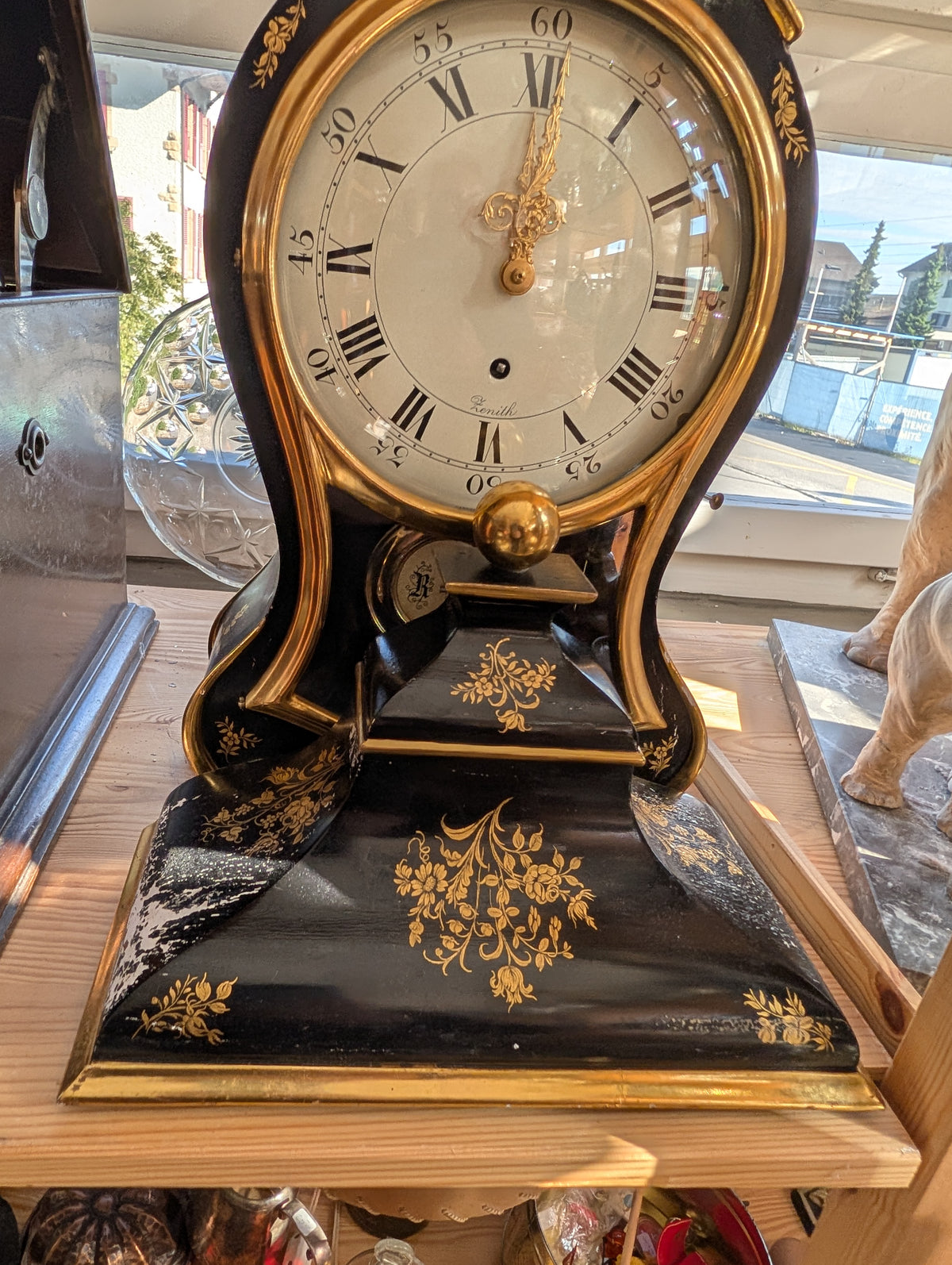 Horloge de table pendule Zenith ancienne, vers 1900 – Fonctionnelle, sonnerie des demi-heures