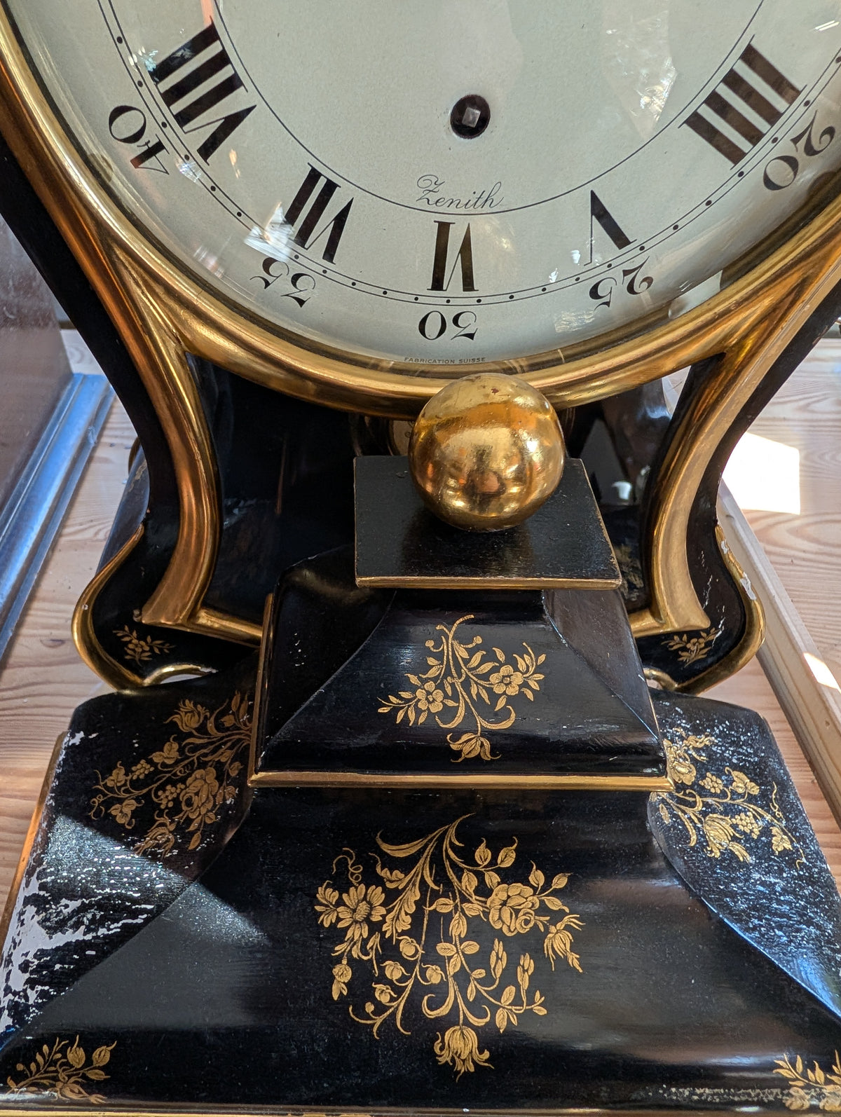 Horloge de table pendule Zenith ancienne, vers 1900 – Fonctionnelle, sonnerie des demi-heures