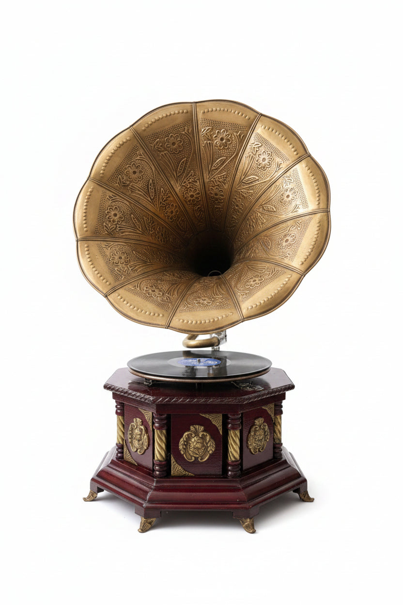 Retro Grammophon Neuausführung – Funktionsfähig, Ideal zur Dekoration