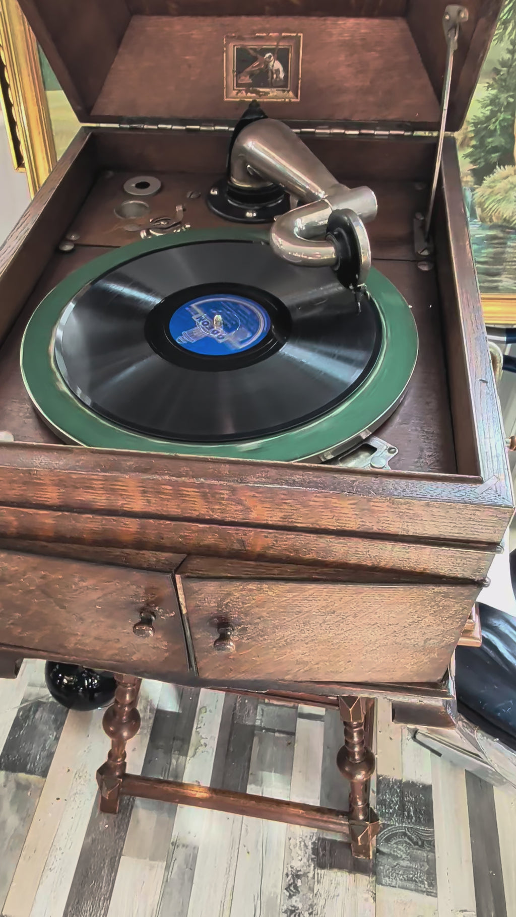 Antikes Grammophon um 1880 – Voll funktionsfähig, sehr schwer, Sammlerstück