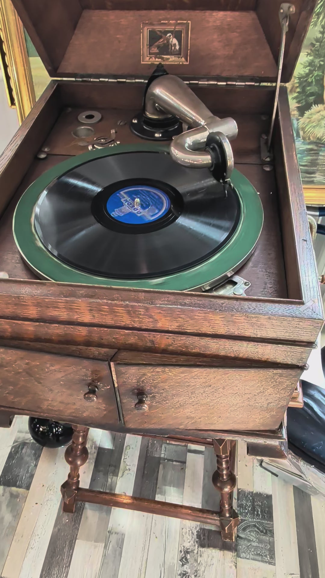 Antikes Grammophon um 1880 – Voll funktionsfähig, sehr schwer, Sammlerstück