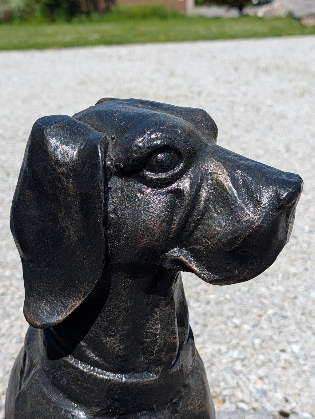 LABRADOR SKULPTUR GUSSESEN 65 CM 55 KG SCHWERE GARTENFIGUR LEBENSGROSS FROSTFREI