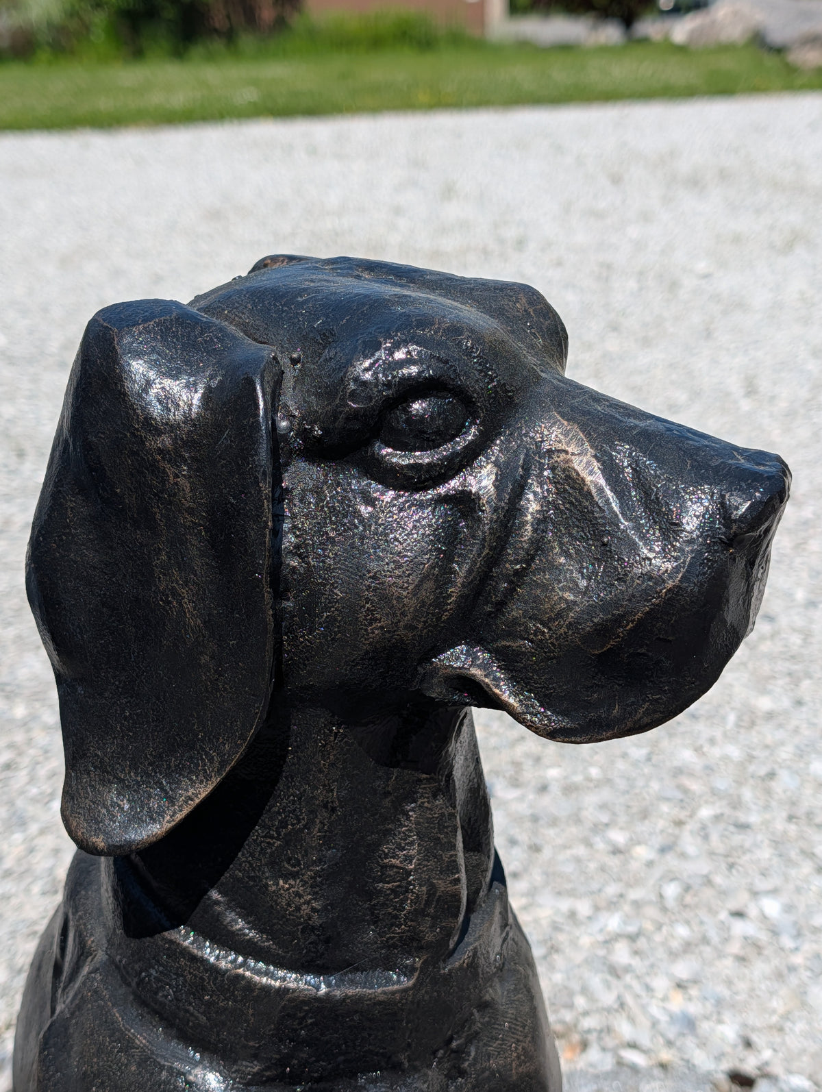 LABRADOR SKULPTUR GUSSESEN 65 CM 55 KG SCHWERE GARTENFIGUR LEBENSGROSS FROSTFREI