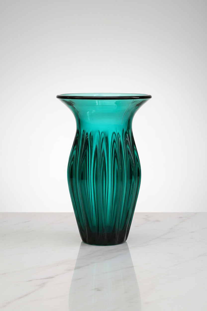Böhmische Blumenvase 17 cm – Vintage Bohemia Glas
