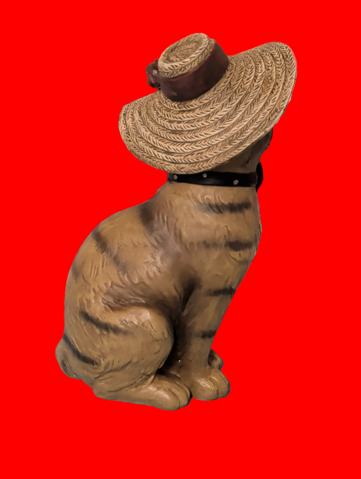 Katze mit Strohhut aus Kunststoff – Drinnen & Draussen, Liebhaberstück