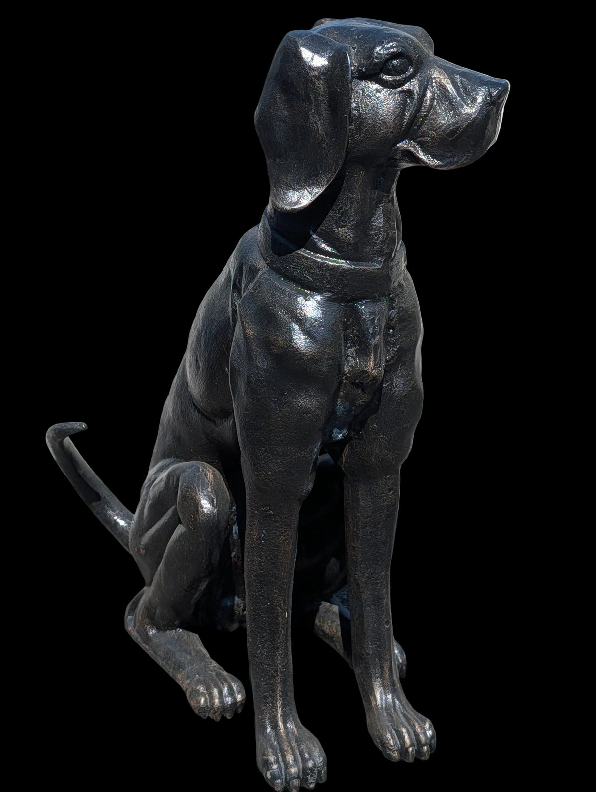 LABRADOR SKULPTUR GUSSESEN 65 CM 55 KG SCHWERE GARTENFIGUR LEBENSGROSS FROSTFREI