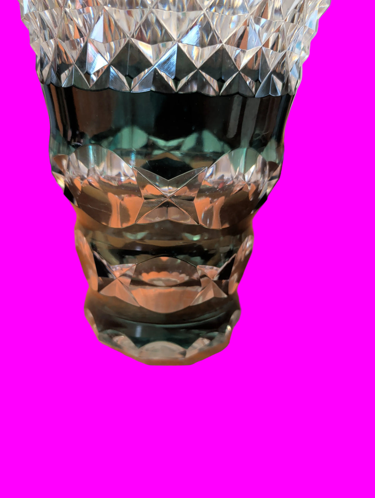 Antike Val Saint Lambert Bleikristall Vase – Art Déco – H. 27 cm / B. 21 cm