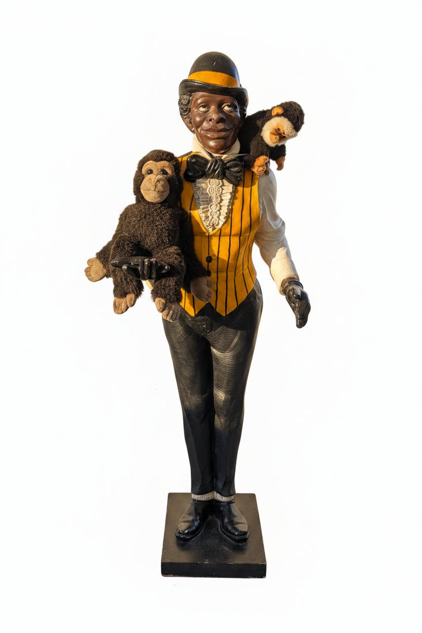 Lebensgrosse Jazz-Figur Hotel Boy Art Déco – 184 cm Kunstharz Skulptur, Vintage Deko