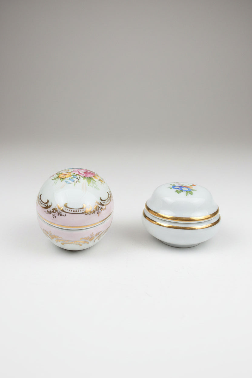 2 Antike Porzellan Dosen Limoges Frankreich – Vintage Sammlerstück Set