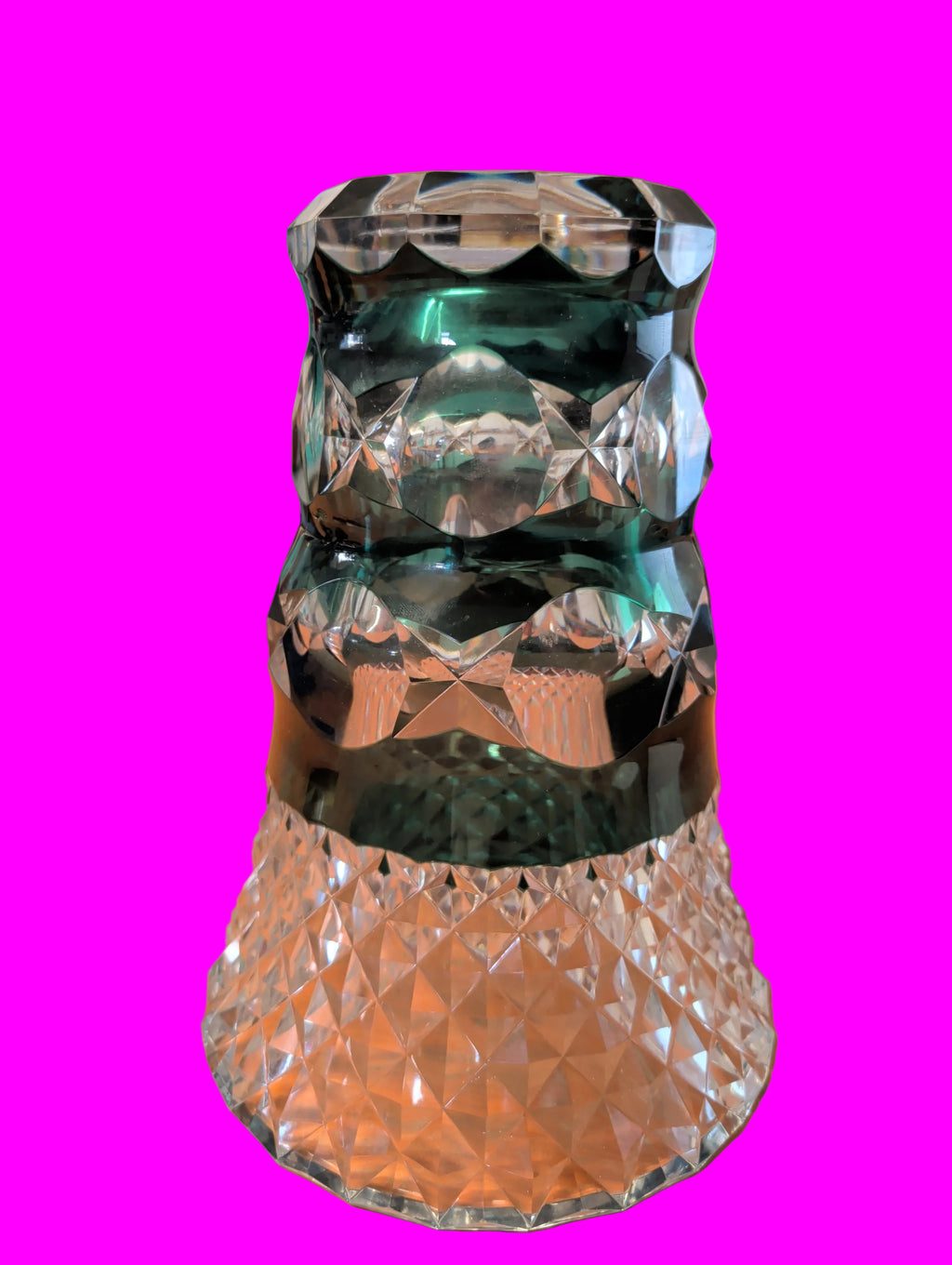 Antike Val Saint Lambert Bleikristall Vase – Art Déco – H. 27 cm / B. 21 cm