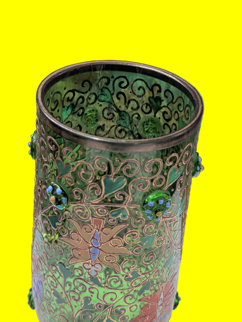 Antike Blumenvase – Mehrfarbig, Höhe 26 cm