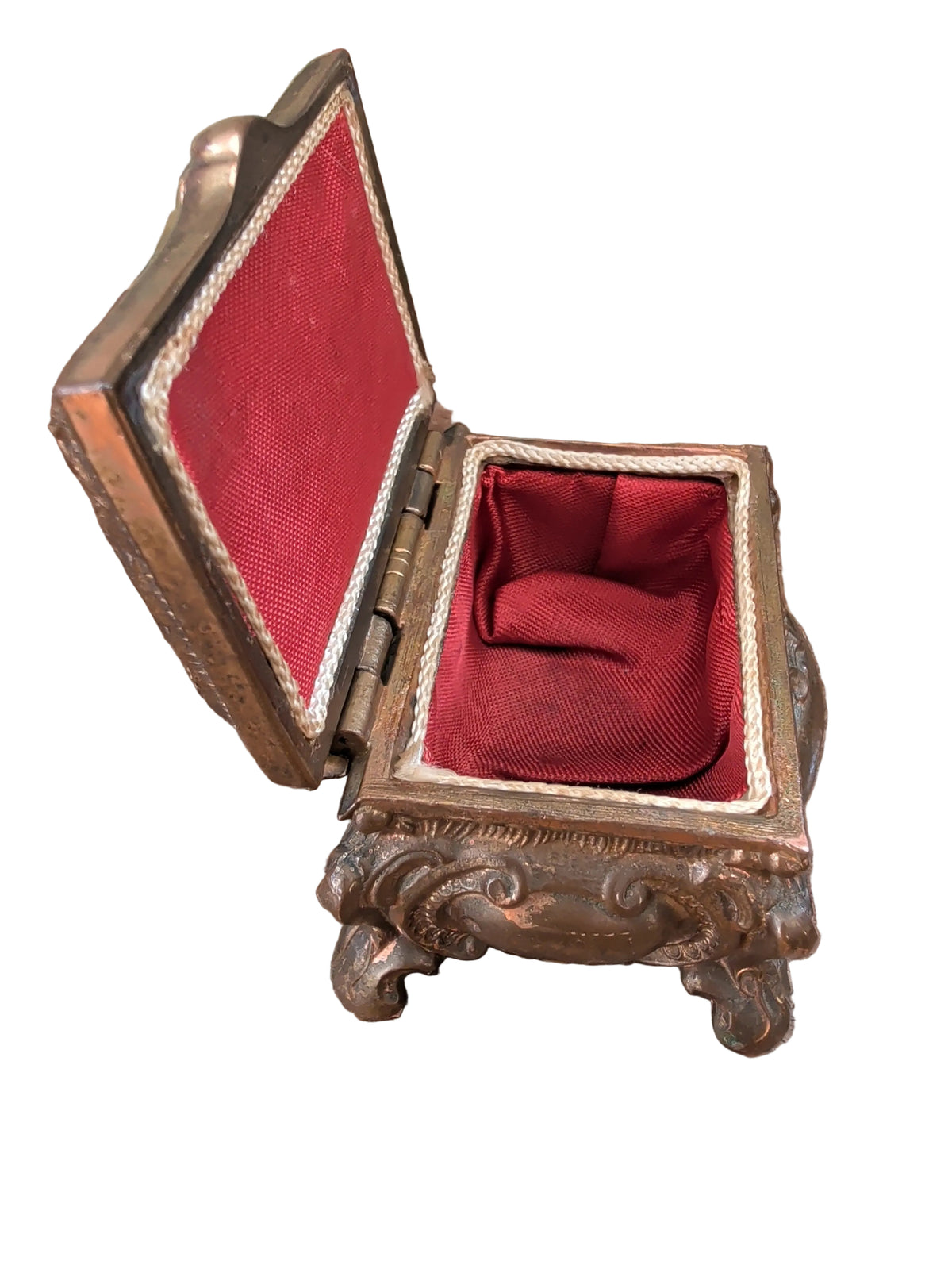 ANTIKE SCHMUCKSCHATULLE BRONZE /  KUPFER SOUVENIR CA.  1960 ER