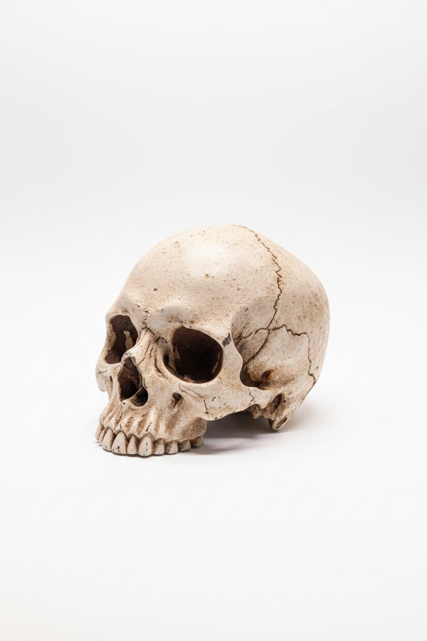 Kerzenständer Schädelkopf aus Gusseisen – Gothic Deko, Liebhaberstück