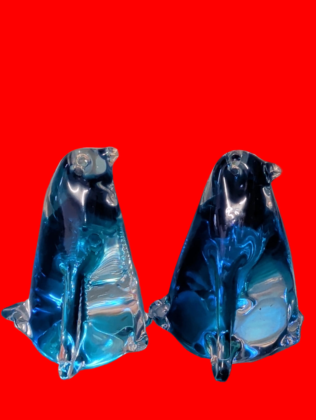 Farbige Glas-Pinguine – 2er Set Glasfiguren, Liebhaberstück