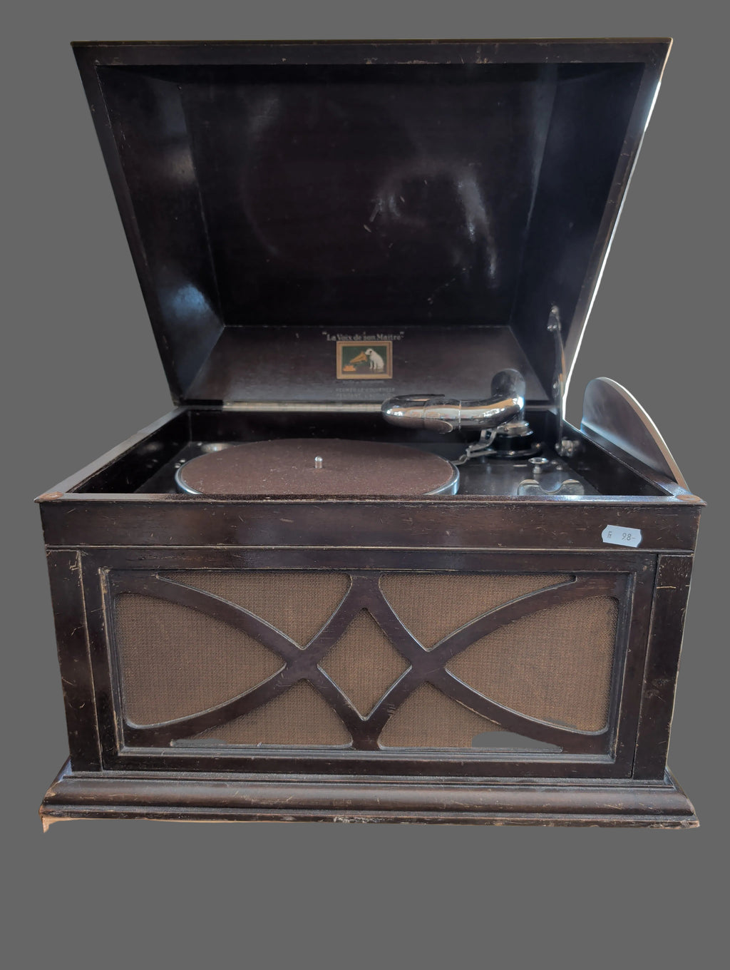 Gramophone ancien – La Voix de son Maître, France vers 1900, entièrement fonctionnel