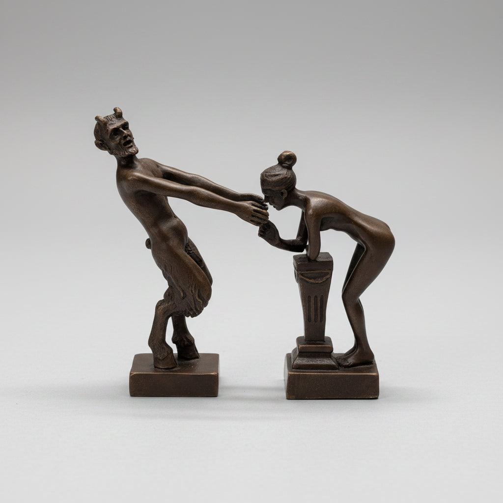 Bronzefigur Paar 2-teilig – Erotische Skulptur, Liebhaberstück