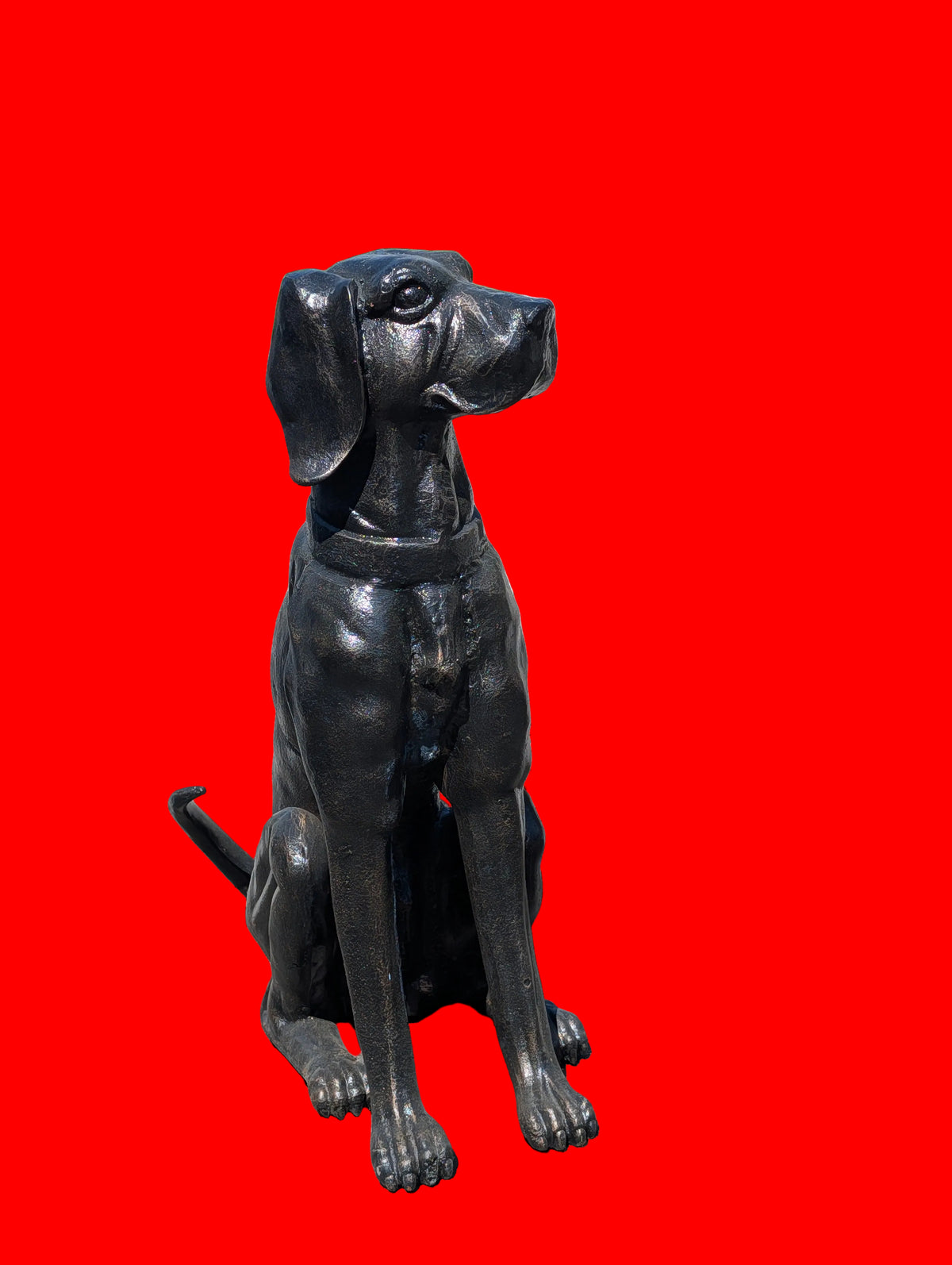 LABRADOR SKULPTUR GUSSESEN 65 CM 55 KG SCHWERE GARTENFIGUR LEBENSGROSS FROSTFREI