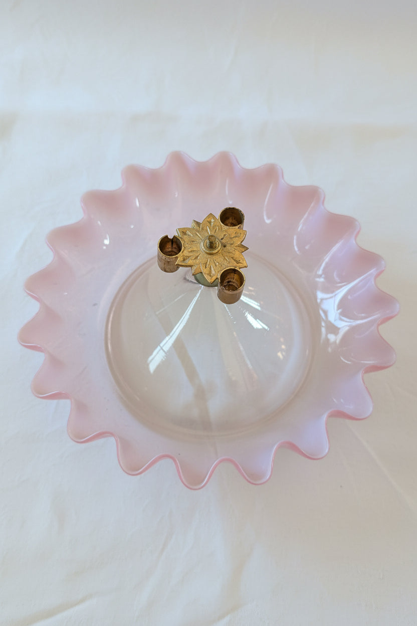 Antike Trompeten Schale mit Blumen Dekor – Vintage Porzellan Sammlerstück