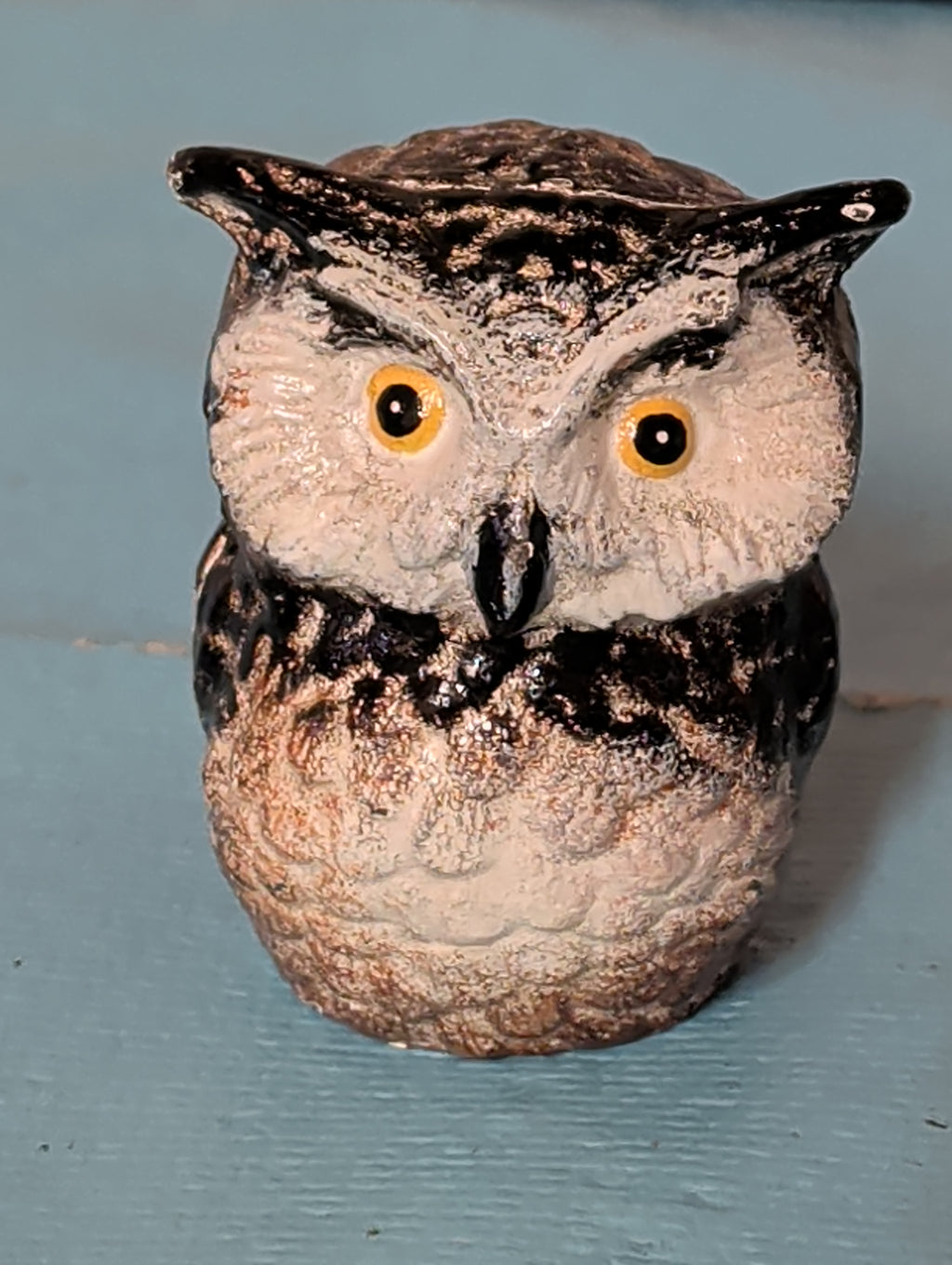 Gusseisen-Eule – Kleine Figur für den Aussenbereich, Gartendeko