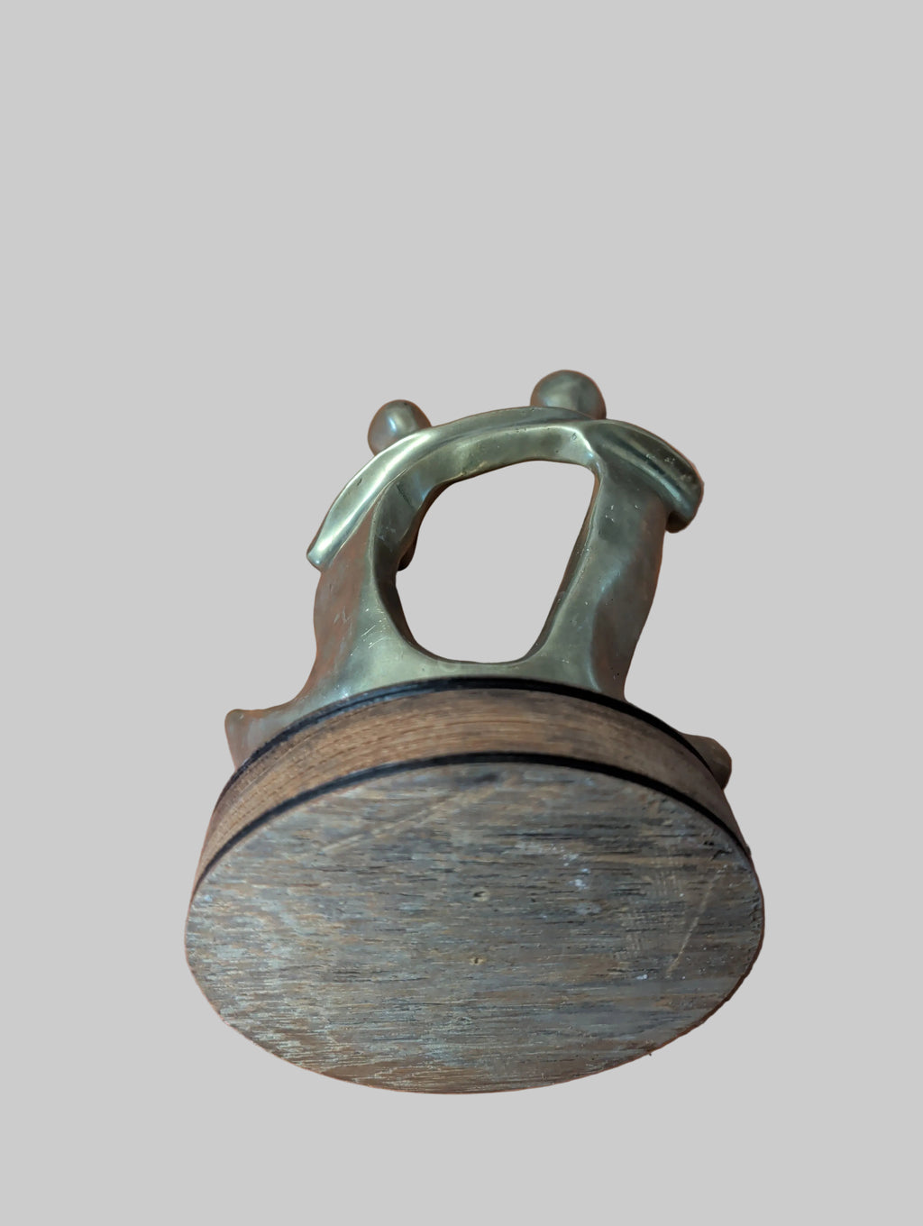 Antike Bronze Figur – Liebe und Verbundenheit – Auf Rundem Holzsockel – 24 cm