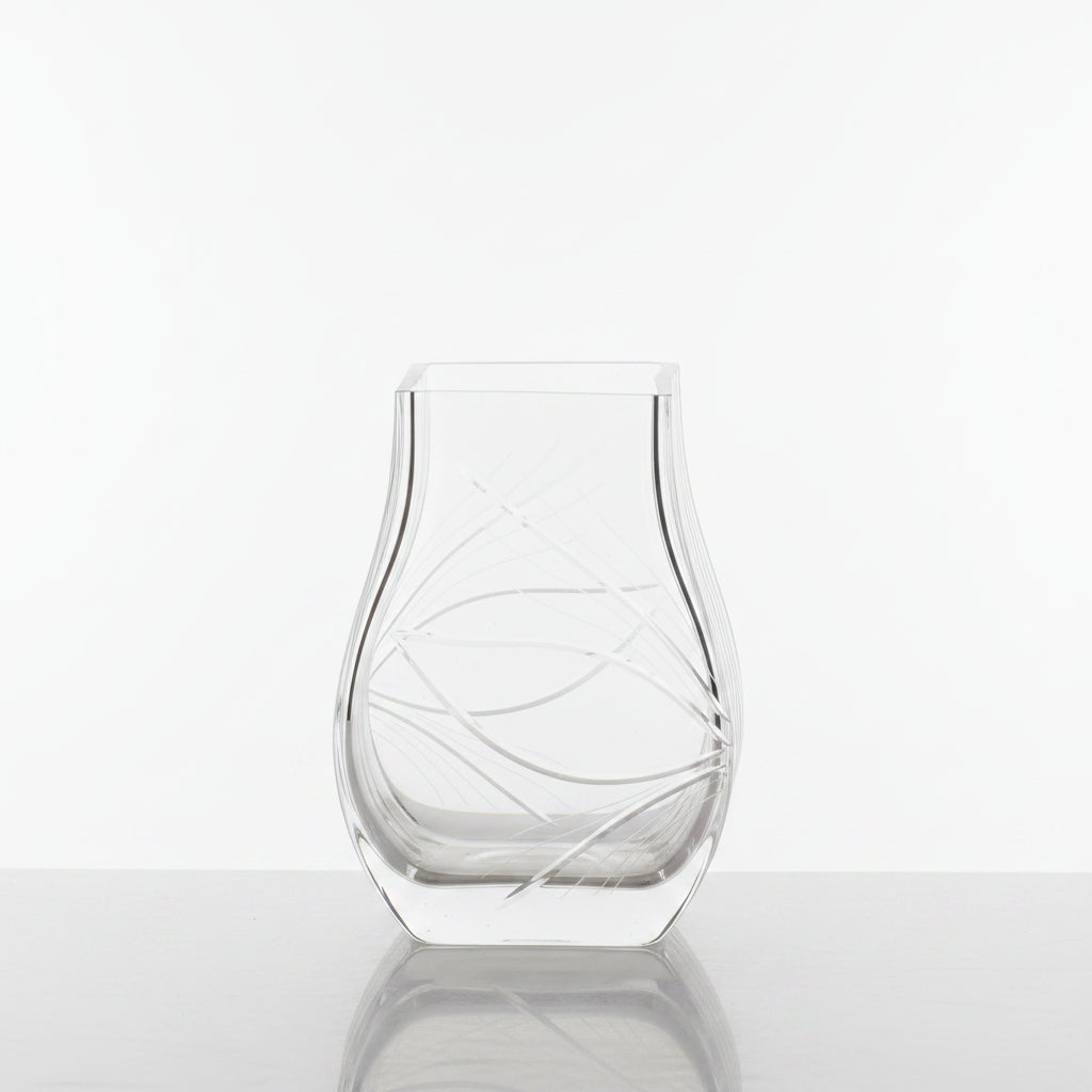 Antike Kristallvase Frankreich 1960er – Extravagantes Design, 100% Kristall, 25 cm