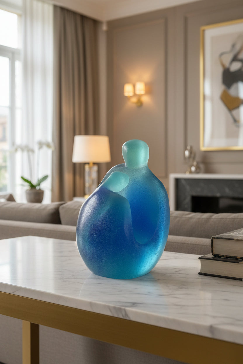 Daum Tendresse Skulptur – Pâte de Verre, Signiert, Honein