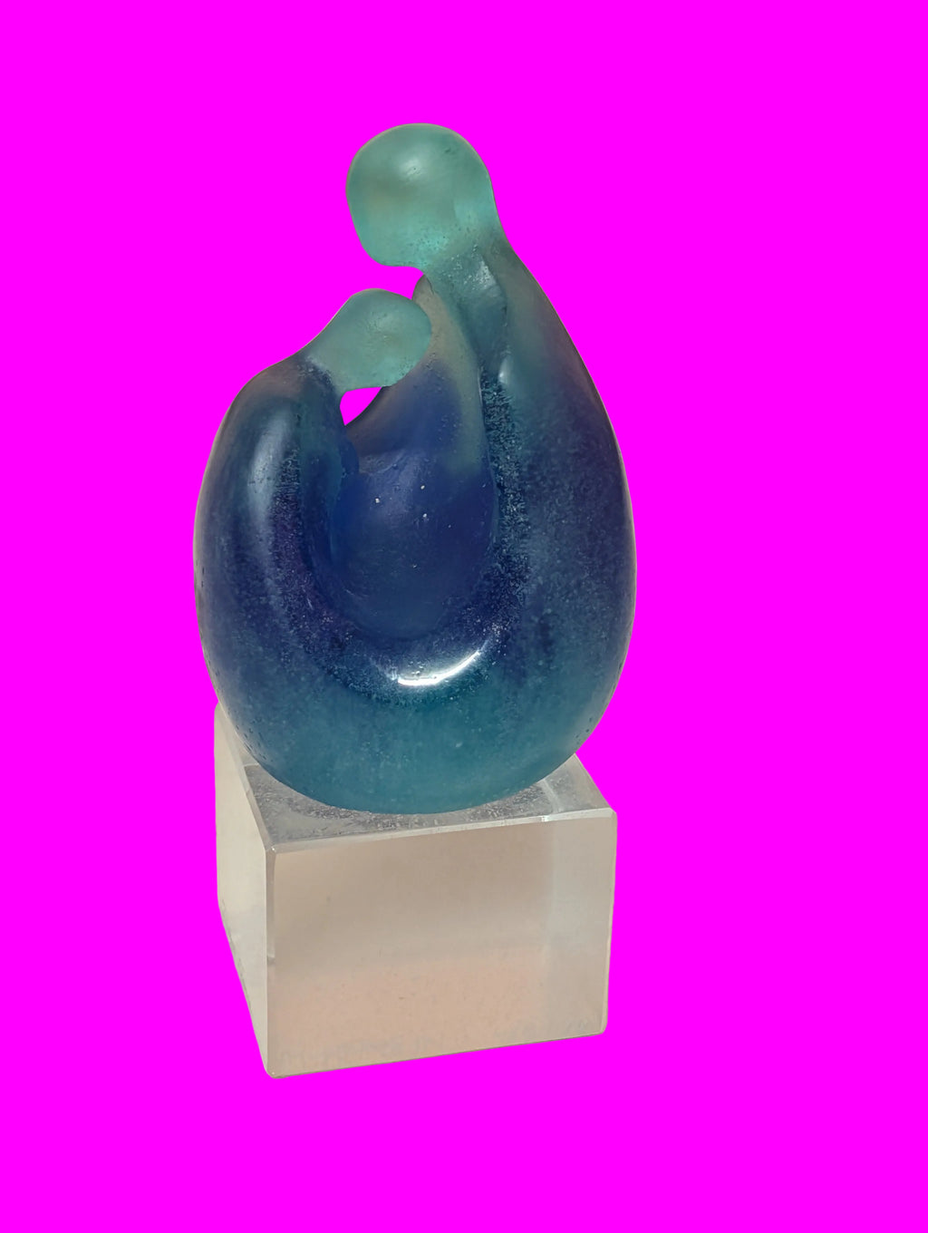 Daum Tendresse Skulptur – Pâte de Verre, Signiert, Honein