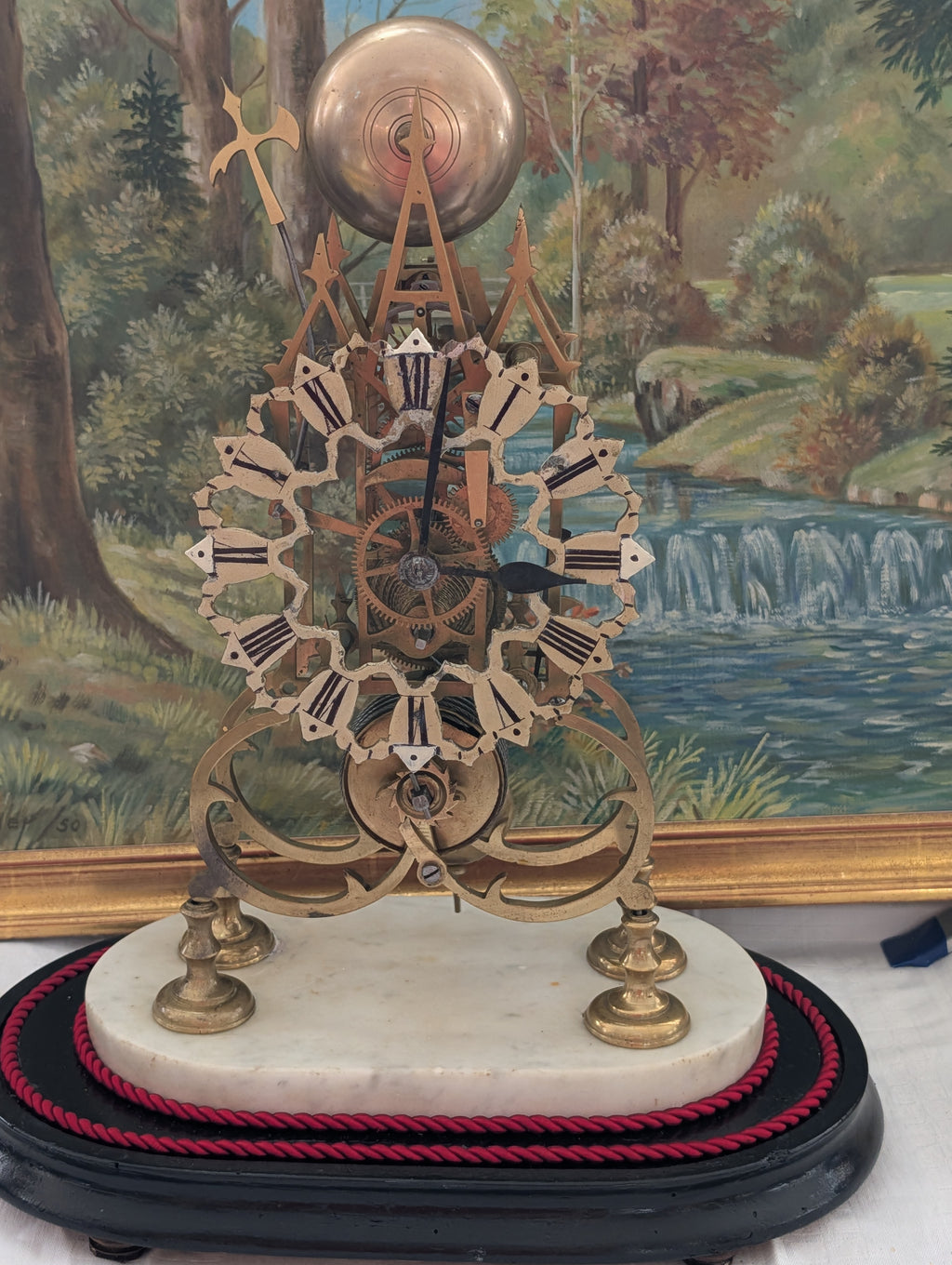 Antike Skelett-Uhr um 1880 mit Funktion