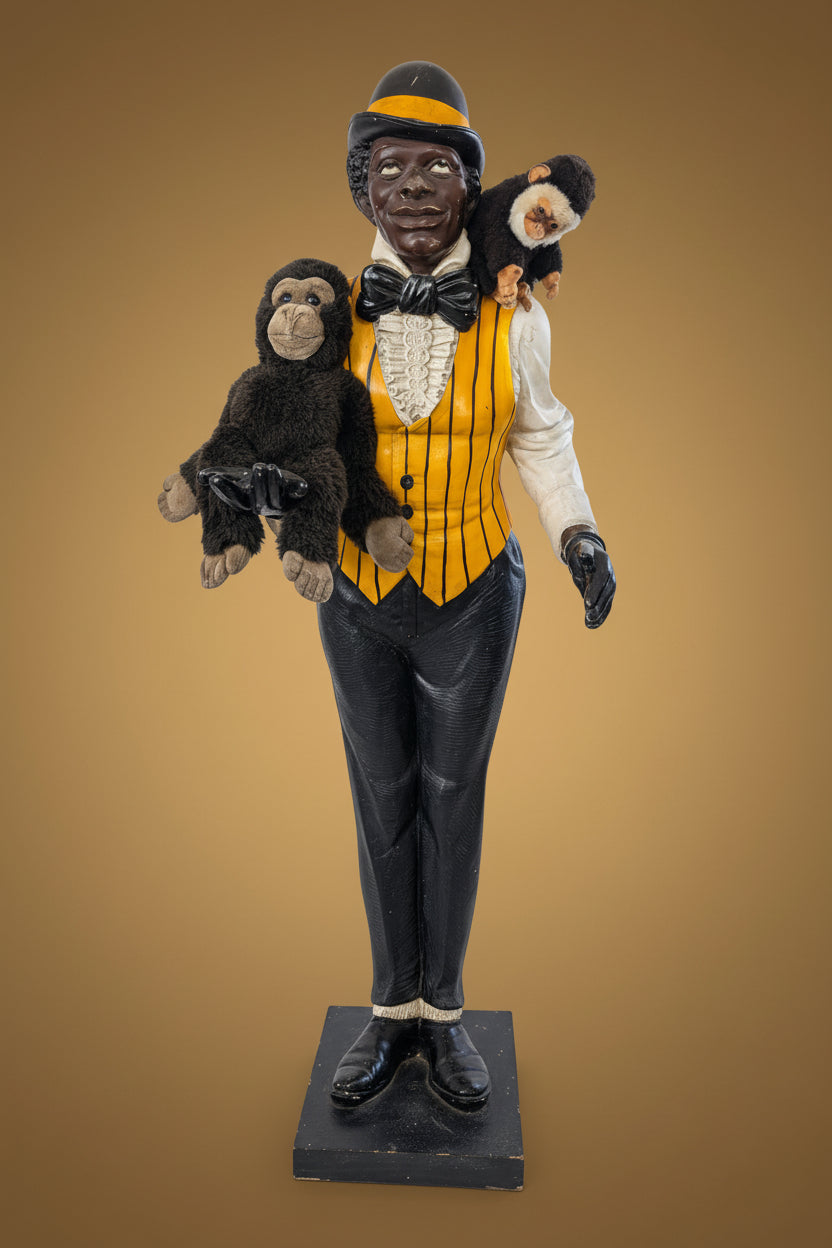 Lebensgrosse Jazz-Figur Hotel Boy Art Déco – 184 cm Kunstharz Skulptur, Vintage Deko