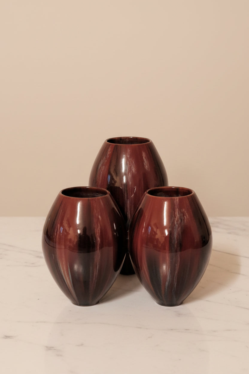 Antikes Blumenvasen-Set Frankreich 1960er – 3-teilig, Mehrfarbig, 23 cm