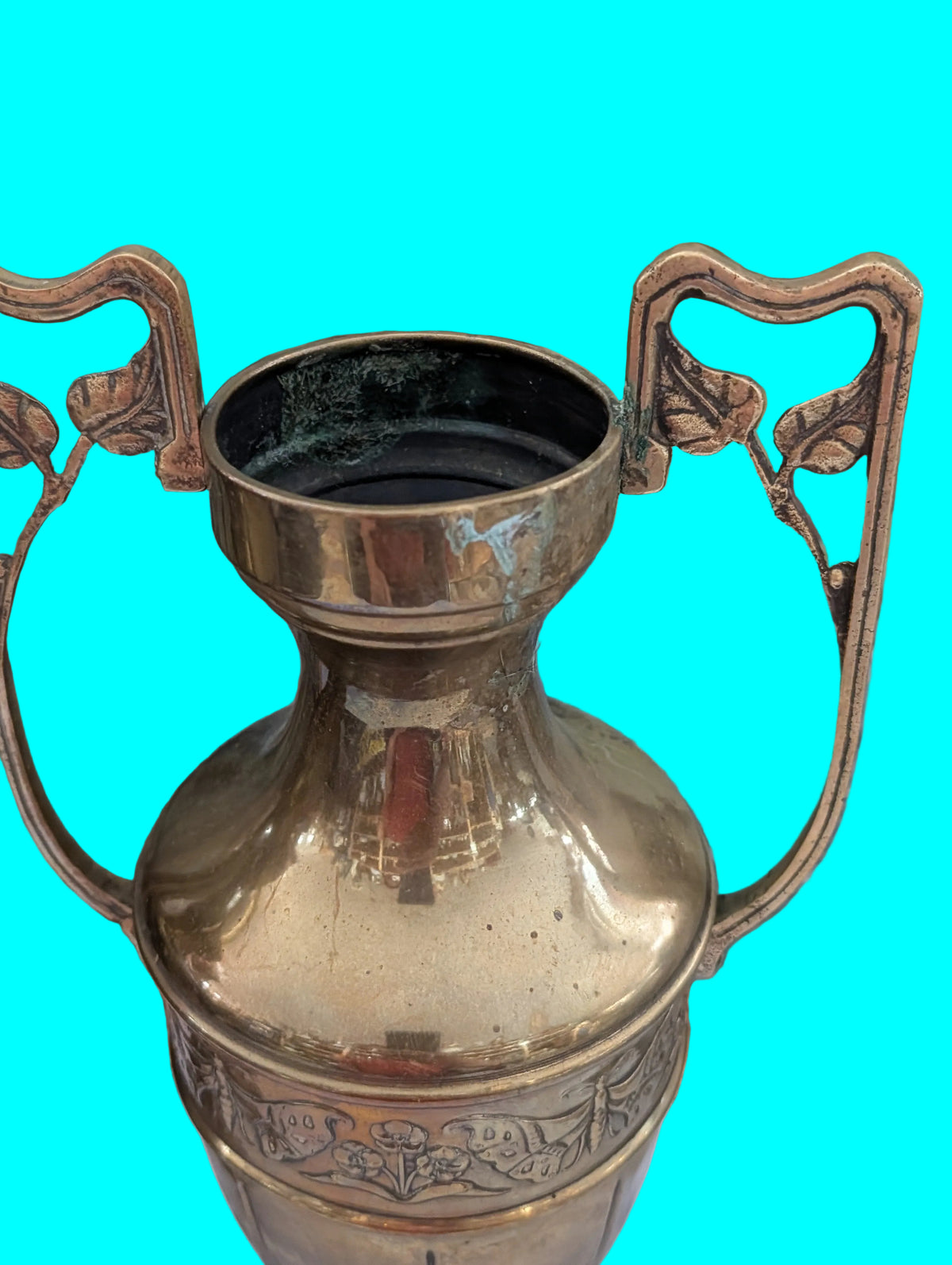 2 Kupfer Amphoren 33 cm – Antik, mit Patina