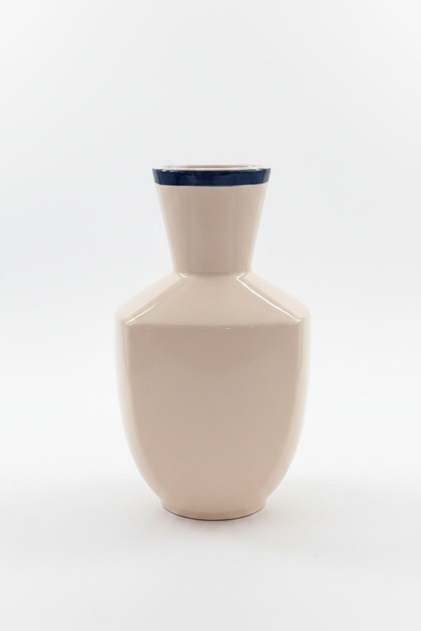Porzellan Gesichtsvase 31 cm – Skulptur mit Gesichtsrelief