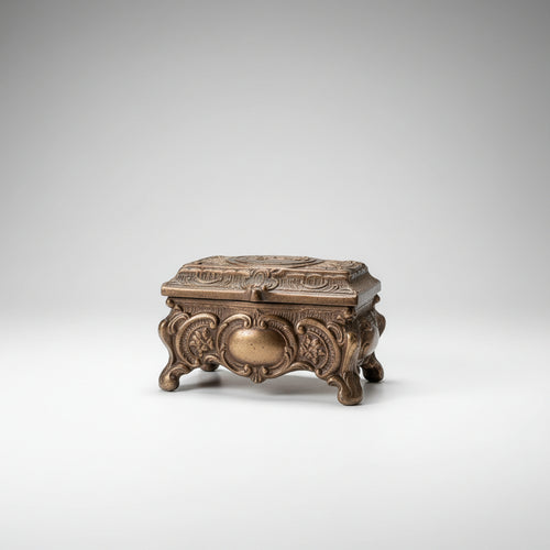ANTIKE SCHMUCKSCHATULLE BRONZE /  KUPFER SOUVENIR CA.  1960 ER