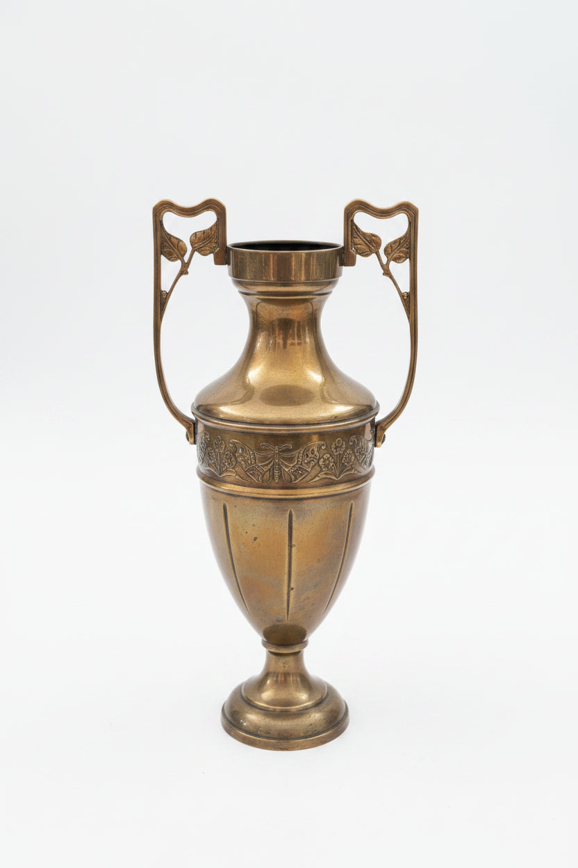 2 Kupfer Amphoren 33 cm – Antik, mit Patina