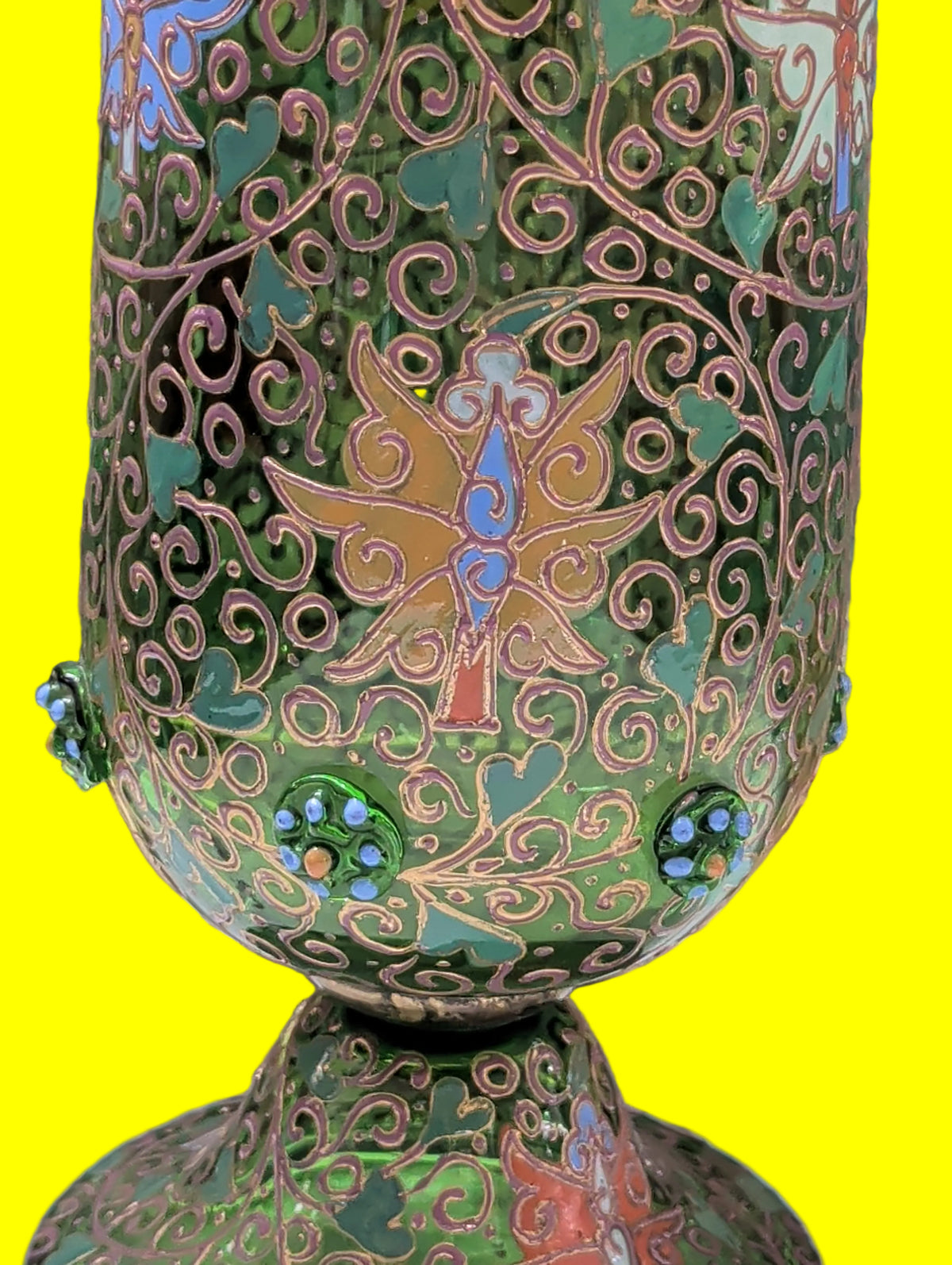 Antike Blumenvase – Mehrfarbig, Höhe 26 cm