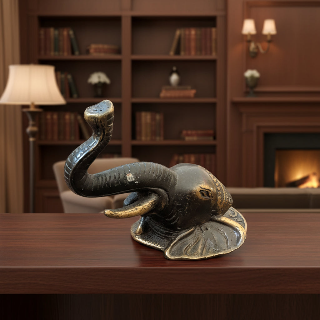 Elefant Kopf Kleiderhaken – Dekorativer Bronzehaken, Höhe 12 cm