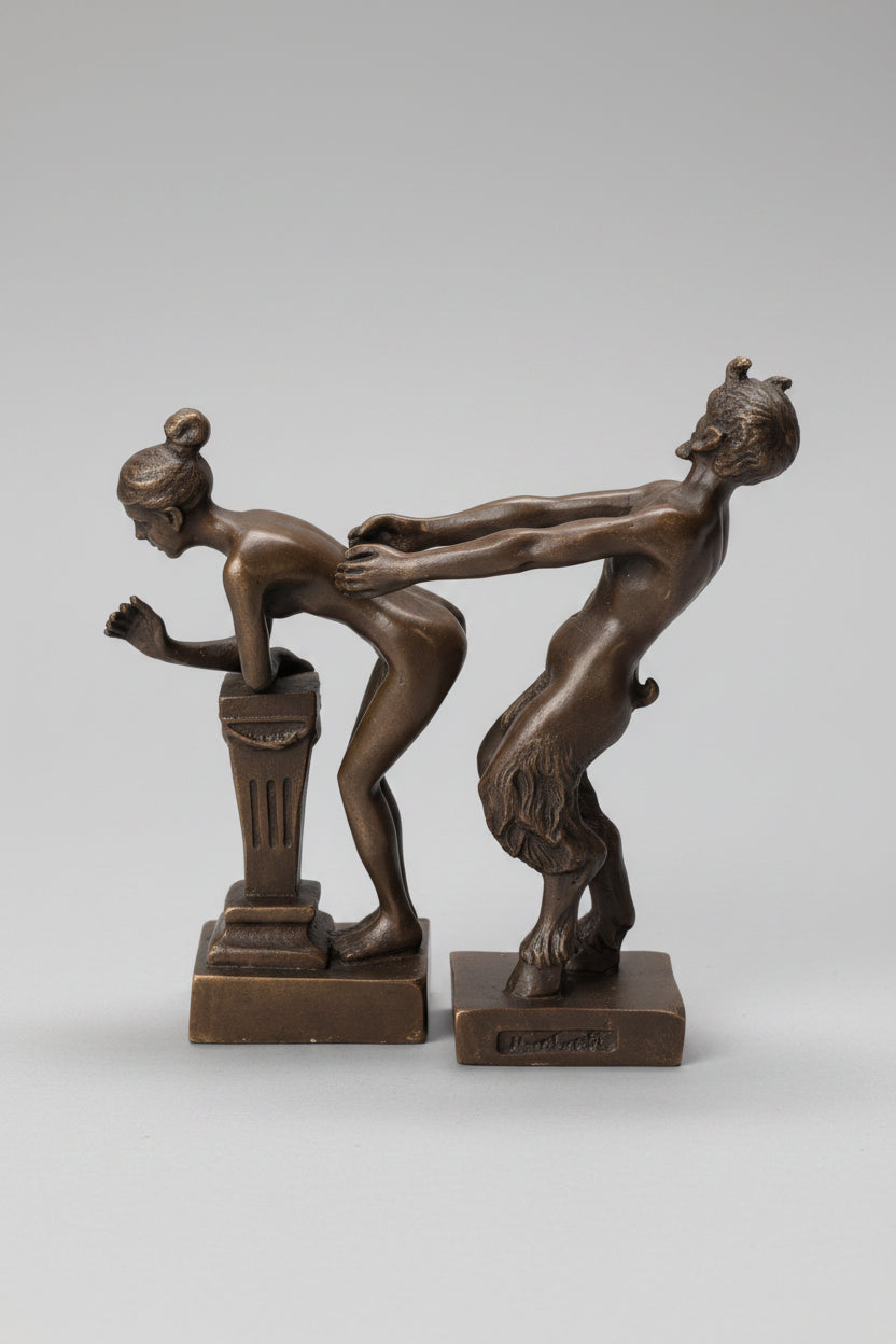 Bronzefigur Paar 2-teilig – Erotische Skulptur, Liebhaberstück